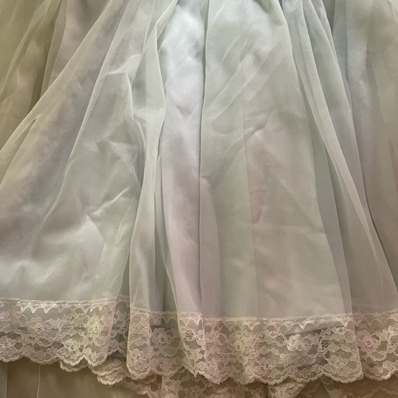 vintage lace puff sleeve embellished slip dress and coverup - Picture 2 of 10